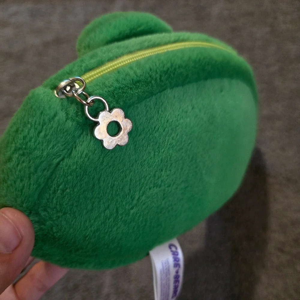 Care Bears Good Luck Bear OS Pouch Unisex Green Plush Faux Fur Zippered Case